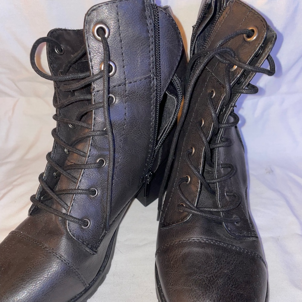 Black Pleather Boots